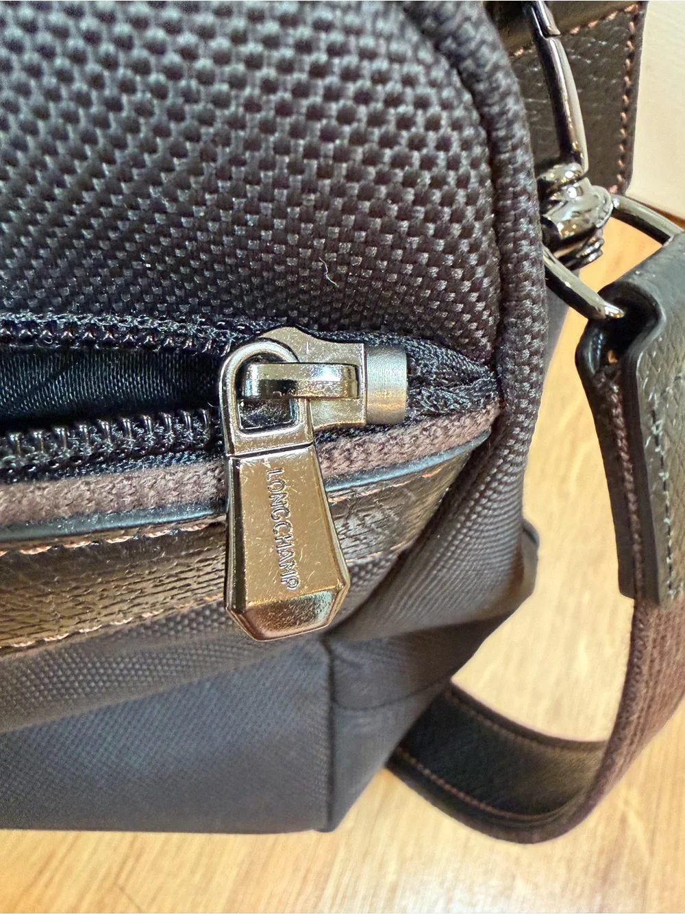 Longchamp Black with Brown Accents Boxford Briefcase/Travel Bag
